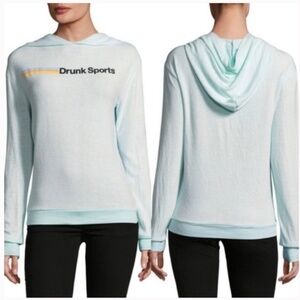 NWOT WILDFOX Drunk Sports Aqua Gypsy Pullover Hoodie Sz. S